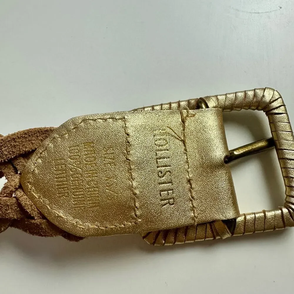 Hollister Women's XS/S Small Gold Woven Leather 1.75